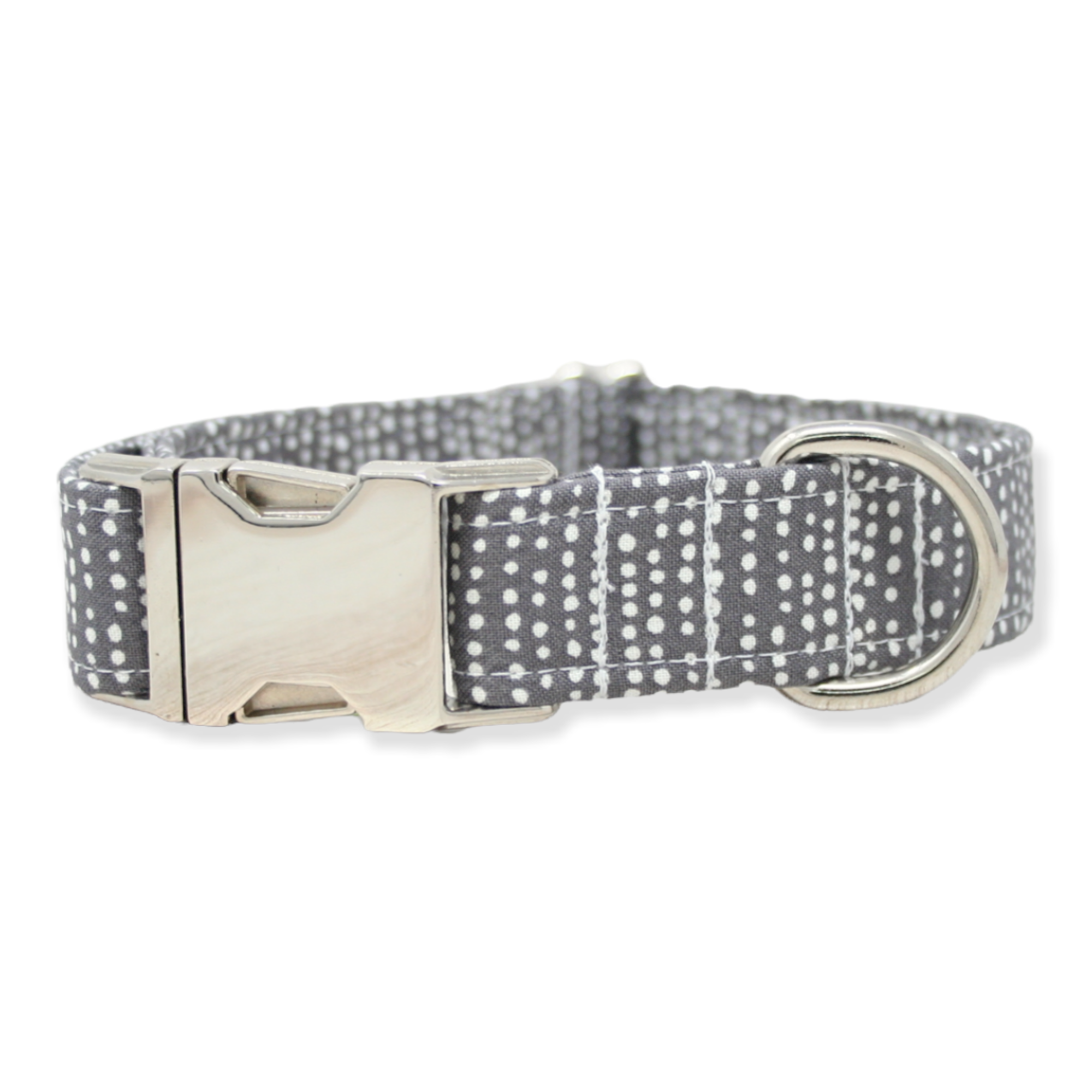 The Oxford Dog - Boy Dog Collar | Dark Grey Ditsy Dot Dog Collar | Oxford Dog